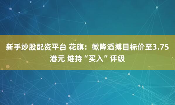 新手炒股配资平台 花旗：微降滔搏目标价至3.75港元 维持“买入”评级